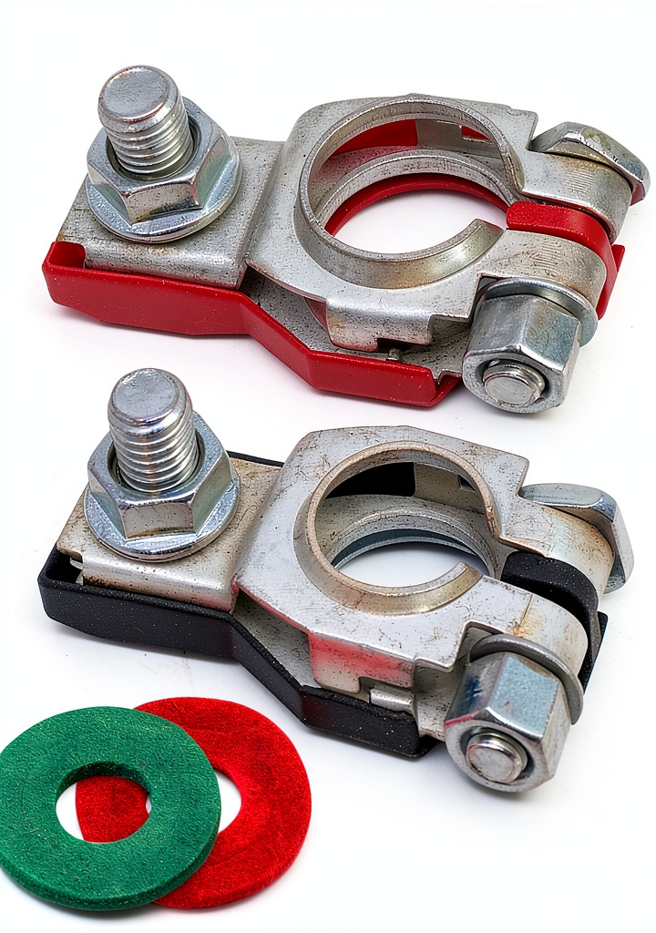 TKDMR battery terminals set with red and black covers