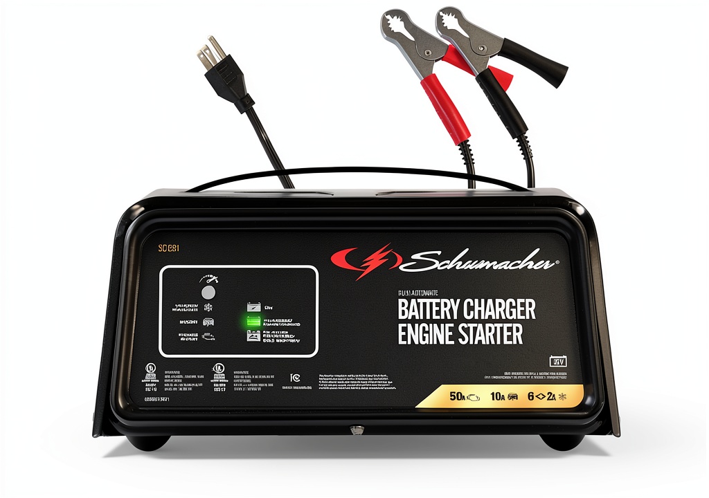 Schumacher SC1361 charger in a garage setting