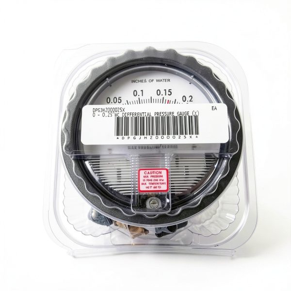 Differential Pressure Gauge JH Gauge Aluminum Dual Tap 0-15 inH2O-2