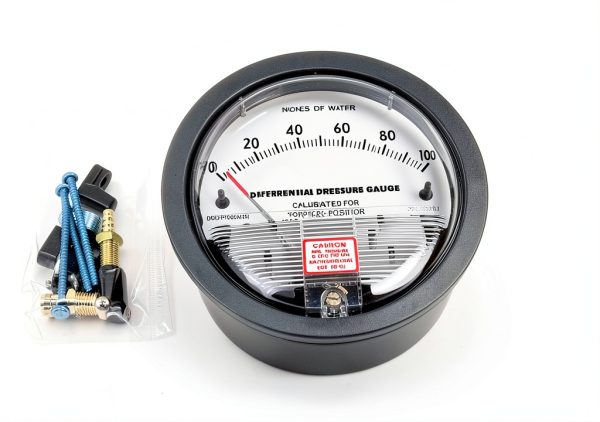 Differential Pressure Gauge JH Gauge Aluminum Dual Tap 0-15 inH2O-3