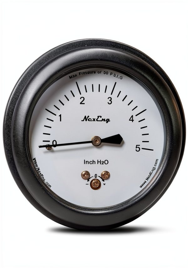 NexEng Differential Gauge Panel Mount 0-5" WC Steel Gauge for Use-0