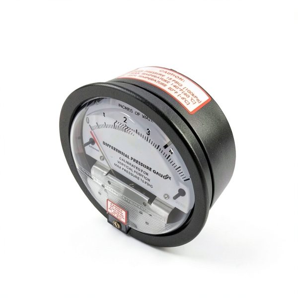 Differential Pressure Gauge JH Gauge Aluminum Dual Tap 0-15 inH2O-1