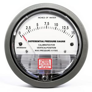 Differential Pressure Gauge JH Gauge Aluminum Dual Tap 0-15 inH2O-0