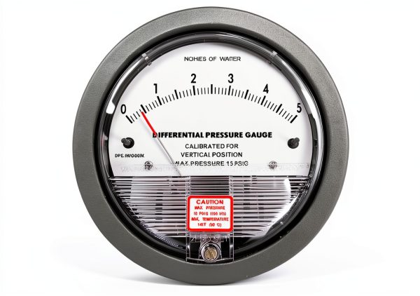Differential Pressure Gauge JH Gauge 0 to 5 in H2O Aluminum Dual NPT-0