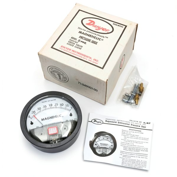 Differential Pressure Gauge Dwyer 2002 0‑2 in WC Aluminum Housing-0